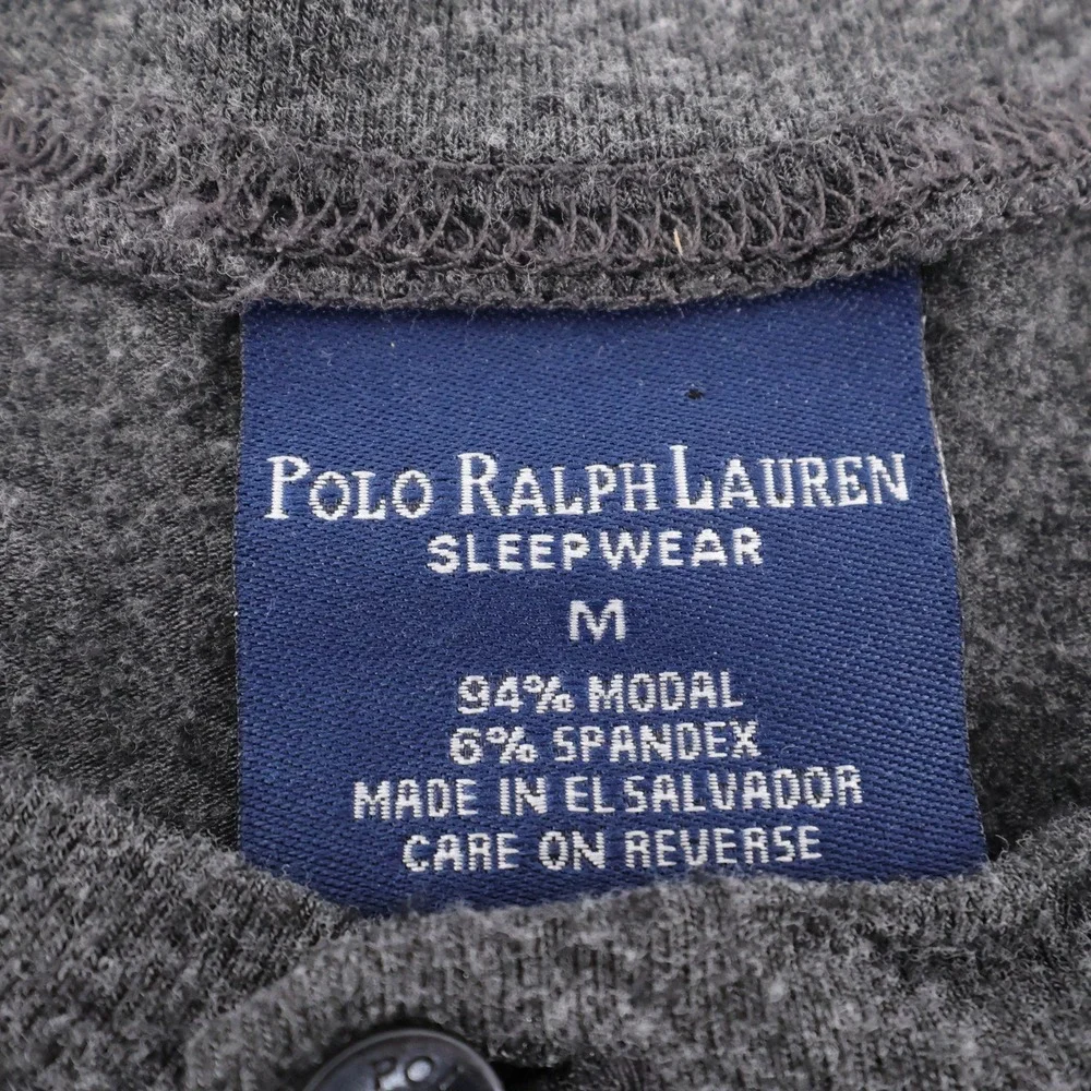Polo Ralph Lauren Modal Blend Henley Sleep Shirt Charcoal Grey Mens Size‎ M